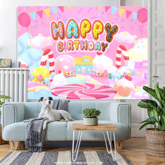 Rosa Nachtisch Süßigkeitenland Thema Alles Gute zum Geburtstag Hintergrund