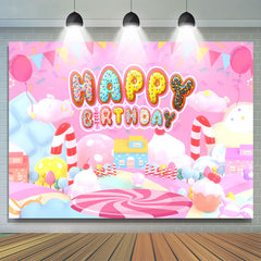 Rosa Nachtisch Süßigkeitenland Thema Alles Gute zum Geburtstag Hintergrund