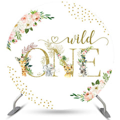 Rosa Blumen Kreis Tiere Funkeln 1 Geburtstag Hintergrund