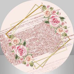 Rosa Blumen Funkeln Kreis Mädchen Geburtstag Hintergrund