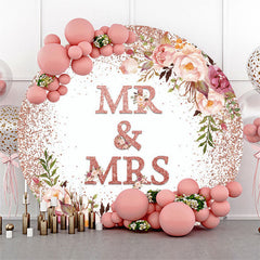 Rosa Blumen Funkeln Herr & Frau Kreis Hochzeit Hintergrund