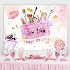 Rosa Blumen Gold Funkeln Spa Party Glücklich Geburtstag Hintergrund