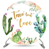 Rosa Blumen Grün Kaktus Runden Braut Dusche Hintergrund