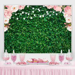 Rosa Blumen Grün Blätter Funkeln Party Hintergrund für Foto