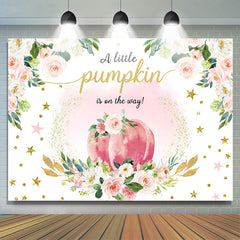 Rosa Blumen Kürbis Boho Thema Babydusche Hintergrund