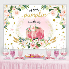 Rosa Blumen Kürbis Boho Thema Babydusche Hintergrund
