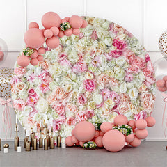 Rosa Blumen Runden Hochzeit Party Hintergrund Abdeckung