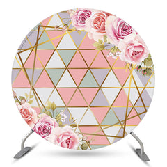 Rosa Blumen Dreieck Element Runden Hochzeit Hintergrund
