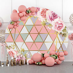 Rosa Blumen Dreieck Element Runden Hochzeit Hintergrund