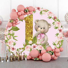 Rosa Blume Tragen Geburtstag Runden Hintergrund Für Party