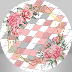 Rosa Blume Diamant Kreis Glücklich Geburtstag Hintergrund