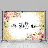 Rosa Blume Mit Golden Punkt Wir Trotzdem Tun Hochzeit Hintergrund