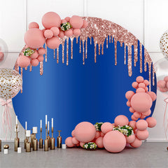 Rosa Funkeln Und Dunkel Blau Runden Geburtstag Hintergrund