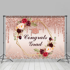 Rosa Funkeln Und Blumen Glückwunsch Grad Party Backdorp