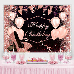 Rosa Und Schwarz Absätze Glücklich Geburtstag Hintergrund für Frauen