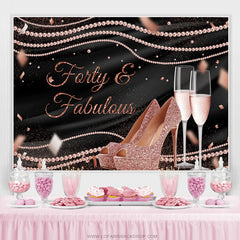 Rosa Funkeln Absätze Und Schwarz Geburtstag Party Hintergrund