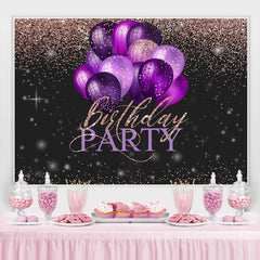 Rosa Funkeln Lila Luftballons Glücklich Geburtstag Hintergrund