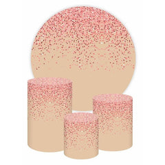 Rosa Funkeln Runden Beige Glücklich Geburtstag Hintergrund Bausatz