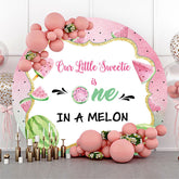 Rosa Grün Eins In A Melone Geburtstag Runden Hintergrund