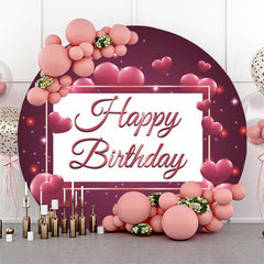 Rosa Herz Funkeln Glücklich Geburtstag Runden Hintergrund