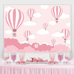Rosa Heiß Luft Ballon Wolke Geburtstag Party Hintergrund für Mädchen