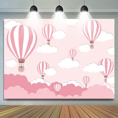 Rosa Heiß Luft Ballon Wolke Geburtstag Party Hintergrund für Mädchen