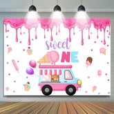 Rosa Eis Creme Bus Süss 1 Glücklich Geburtstag Hintergrund