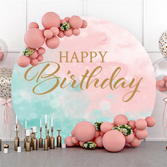 Rosa Licht Cyan Glücklich Geburtstag Kreis Hintergrund Für Party