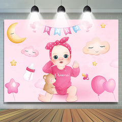Rosa Wenig Prinzessin Tragen Babydusche Hintergrund