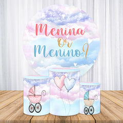 Rosa Mädchen Oder Blau Junge Runden Baby Dusche Hintergrund Bausatz