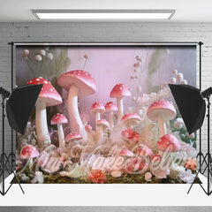 Rosa Pilz Weiß Blumen Misty Wunderland Hintergrund