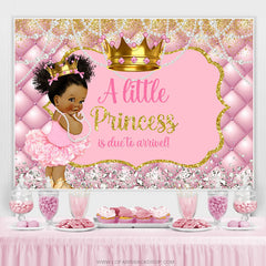 Rosa Prinzessin Ist Fällig Zu Angekommen Babydusche Hintergrund