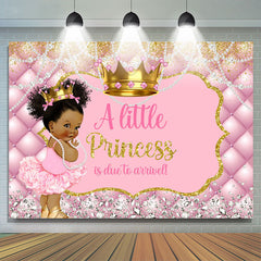 Rosa Prinzessin Ist Fällig Zu Angekommen Babydusche Hintergrund