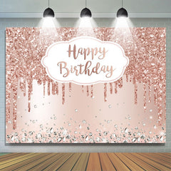 Rosa Rose Golden Geburtstag Party Hintergrund mit Diamanten