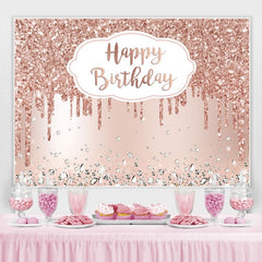 Rosa Rose Golden Geburtstag Party Hintergrund mit Diamanten