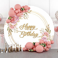 Rosa Rosen Boho Kreis Hintergrund Für Geburtstag Party