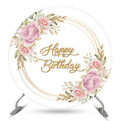 Rosa Rosen Boho Kreis Hintergrund Für Geburtstag Party