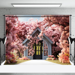 Rosa Sakura Und Pavillon Draußen Frühling Hintergrund