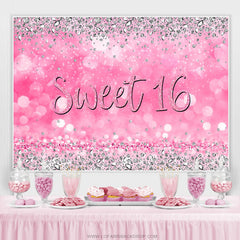 Rosa Silber Diamant funkeln Hintergrund zum 16. Geburtstag
