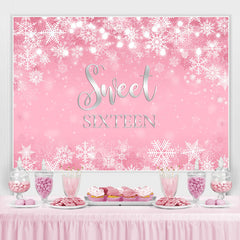 Rosa Schneeflocke Winter Mädchen Süss Sechzehn Geburtstag Hintergrund