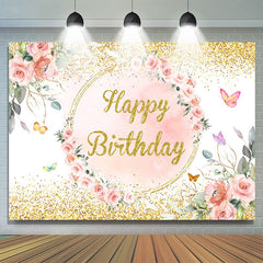 Rosa Schmerzend Und Gloden Glücklich Geburtstag Hintergrund Für Mädchen