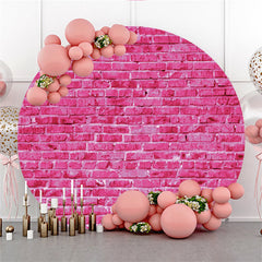 Rosa Wand Ziegel Thema Glücklich Geburtstag Kreis Hintergrund