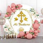 Rosa Weiß Blumen Gold Funkeln Babydusche Hintergrund