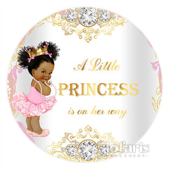 Rosa Weiß Prinzessin Glänzend Runden Baby Dusche Hintergrund