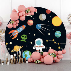 Planet Astronaut Raum Thema Kreis Hintergrund Abdeckung