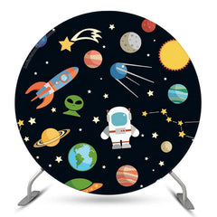 Planet Astronaut Raum Thema Kreis Hintergrund Abdeckung