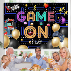 Eine Menge Spiele Luftballons Glücklich Geburtstag Hintergrund