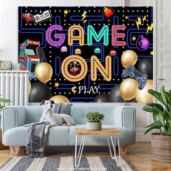 Eine Menge Spiele Luftballons Glücklich Geburtstag Hintergrund