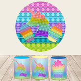 Pop Es Trinken Und Eis Creme Einhorn Runden Hintergrund Bausatz