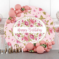 Hübsch Blumen Rosa Runden Geburtstag Hintergrund Für Mädchen